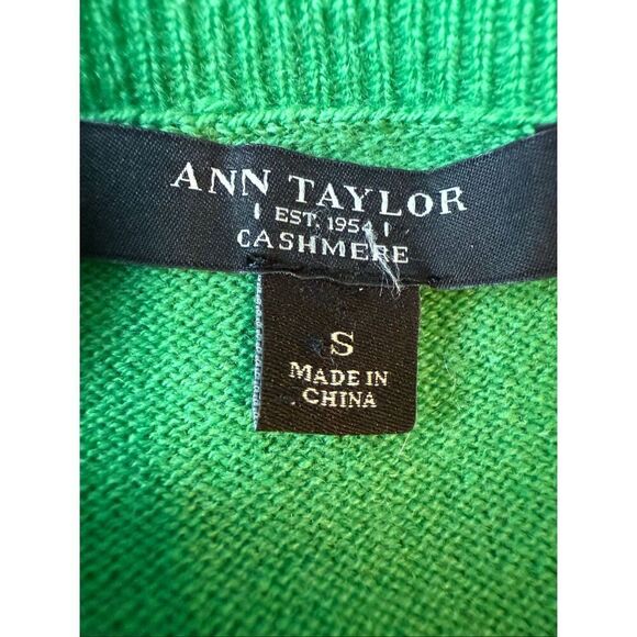 Ann Taylor 100% Cashmere Kelly Green 3/4 Sleeve Sweater Size M - Picture 5 of 9
